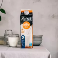 Natrel lactose-free milk on table