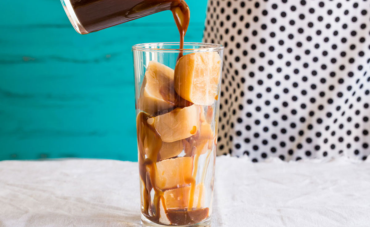 Iced latte glass