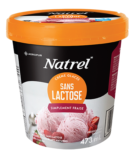 Crème glacée Sans lactose Simplement fraise