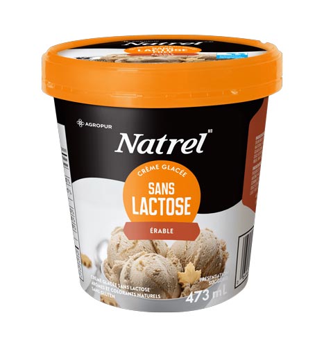 Crème glacée à l'érable sans lactose Natrel 473mL