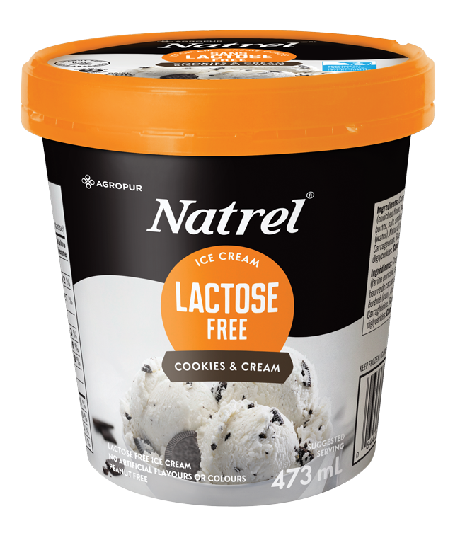 Cookies and Cream Lactose Free Ice Cream Natrel