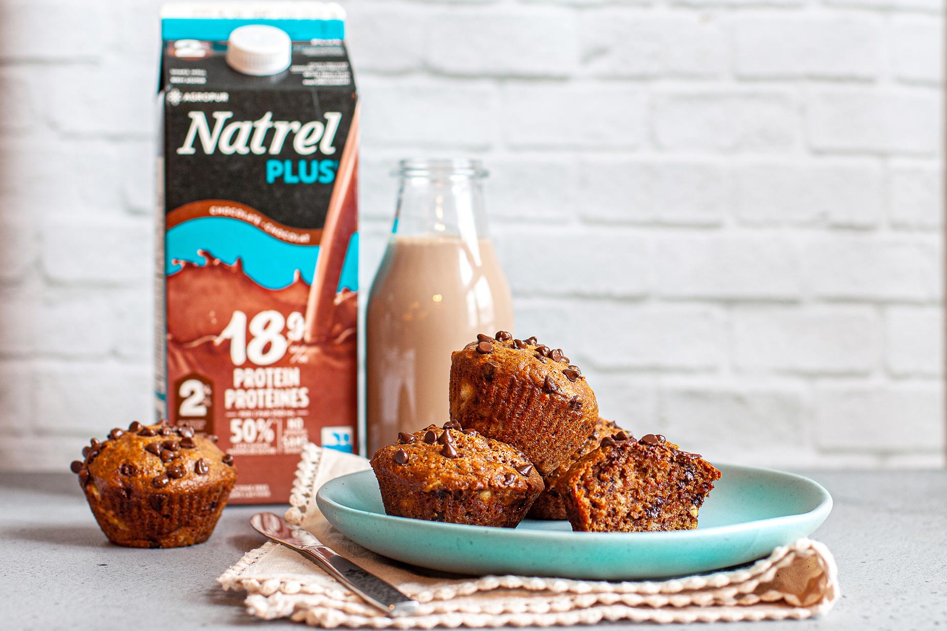 Muffins Proteines Aux Bananes Et Au Chocolat Natrel Muffins Proteines Aux Bananes Et Au Chocolat Natrel