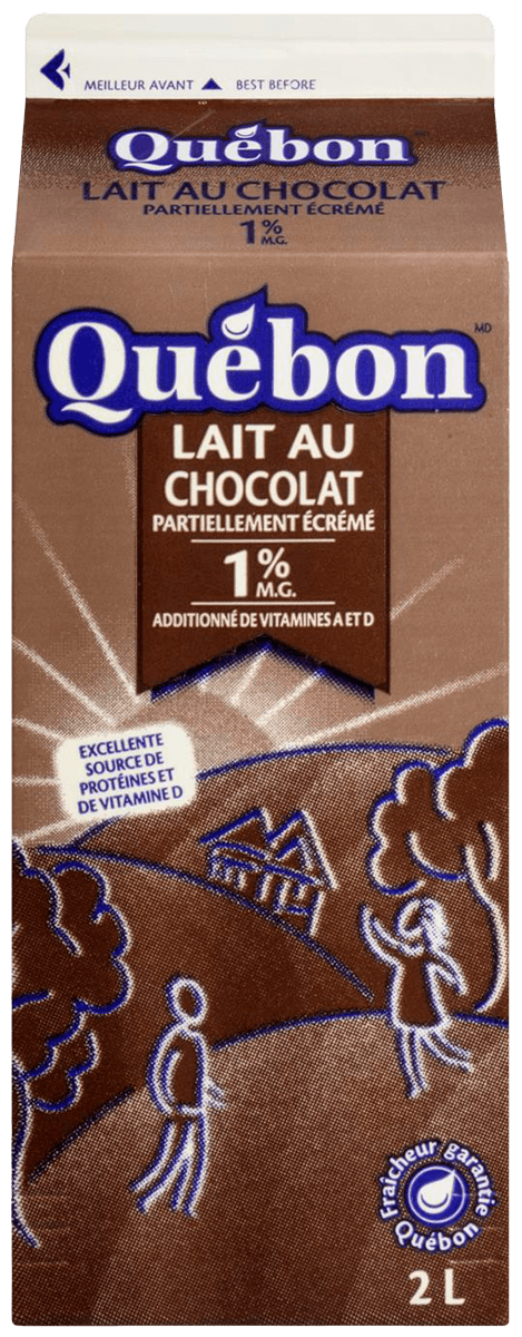 Lait au chocolat 1 % 2 L Québon