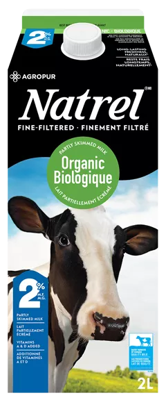 Lait finement filtré biologique 2 % Natrel