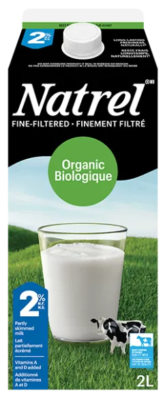 Lait finement filtré biologique 2 % Natrel
