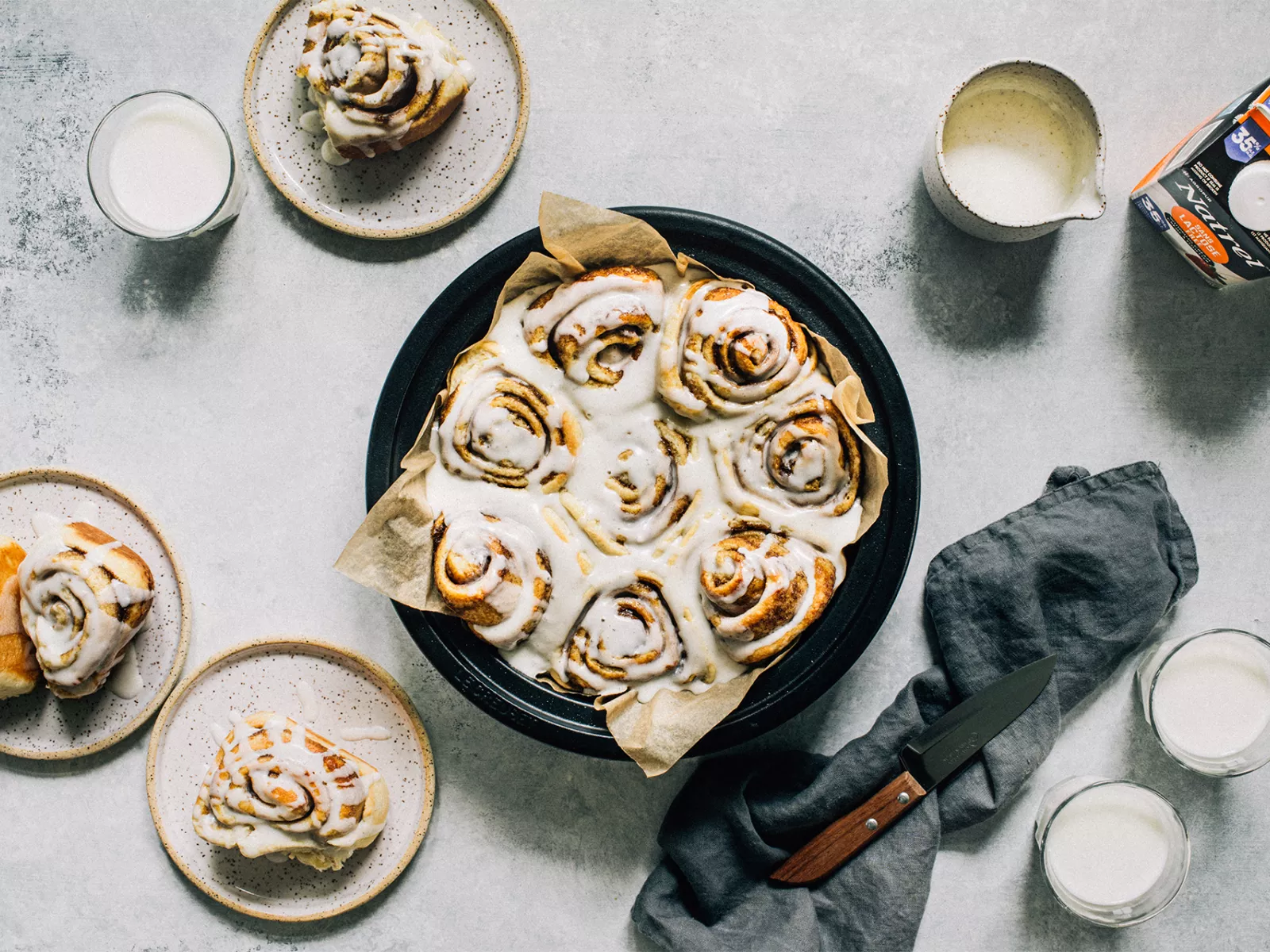 Homemade cinnamon buns Natrel