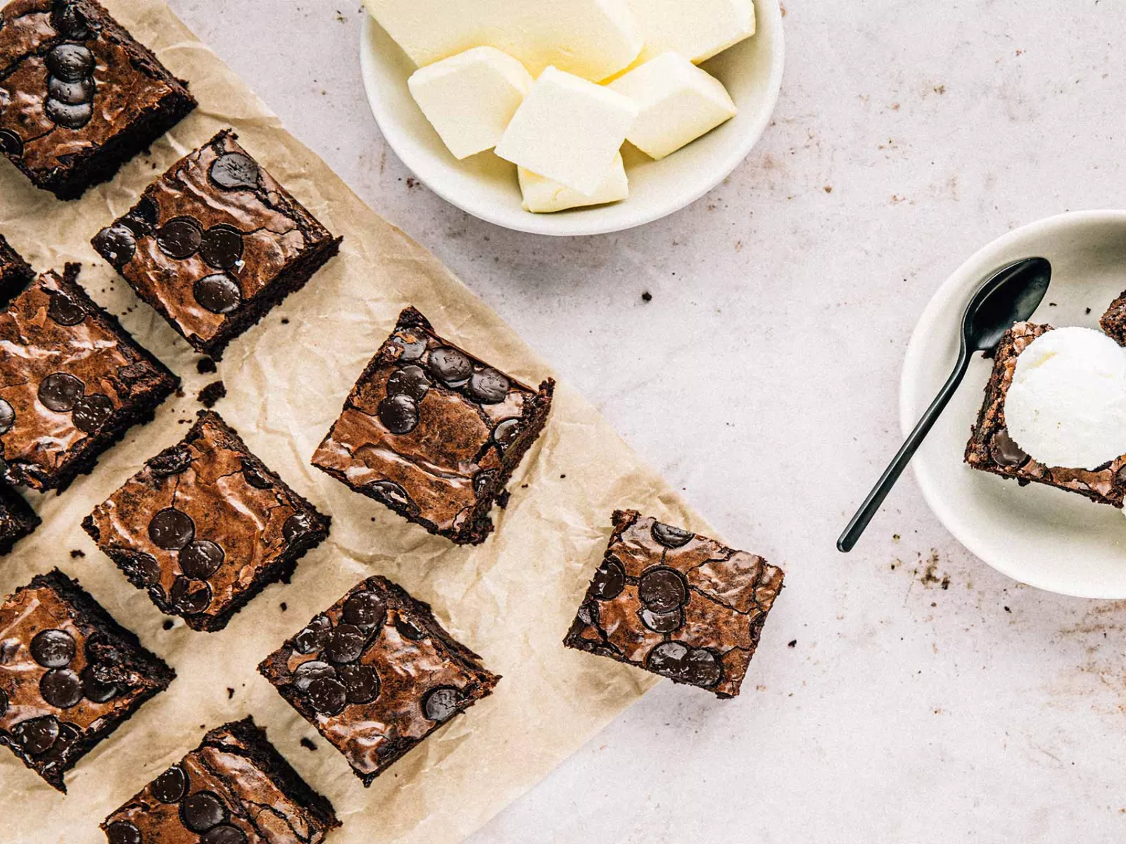 Brownies with chocolate chunks