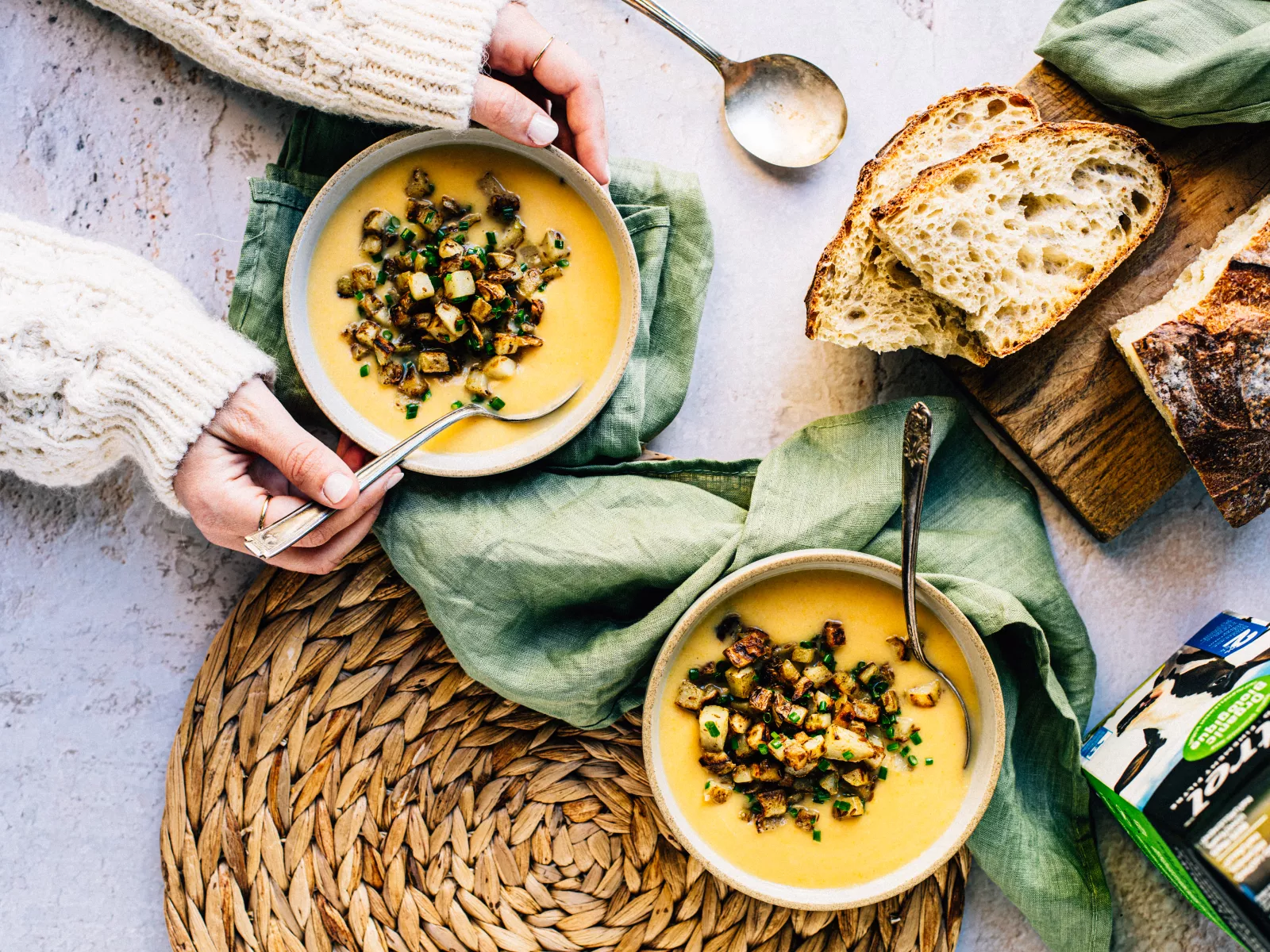 Potage réconfortant aux légumes bio