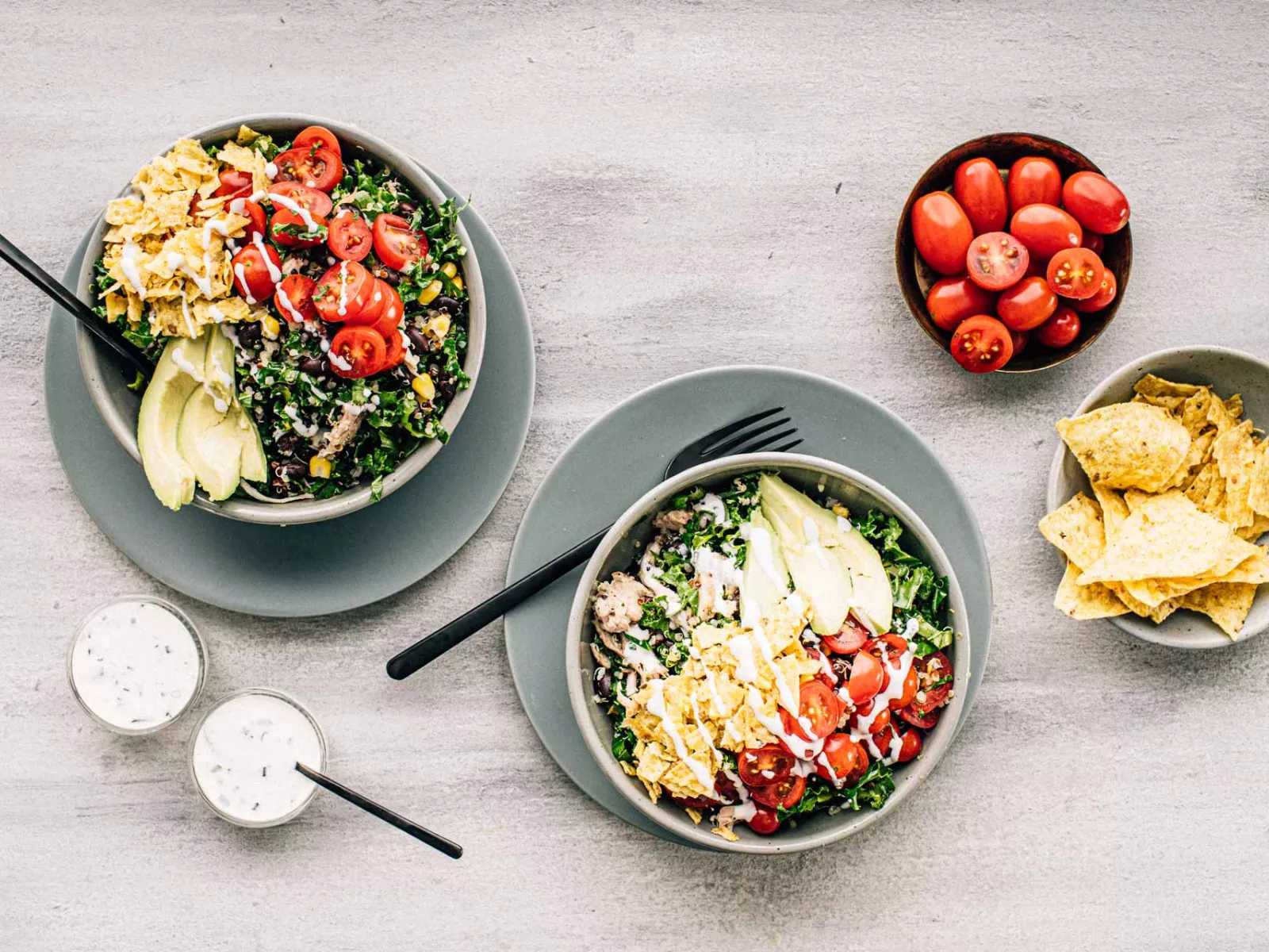 Protein ranch dressing and southwestern chicken salad