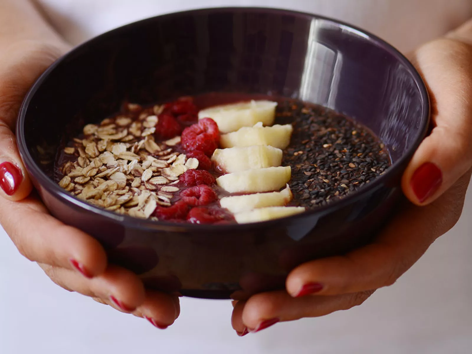 Bowl of acai with fruits