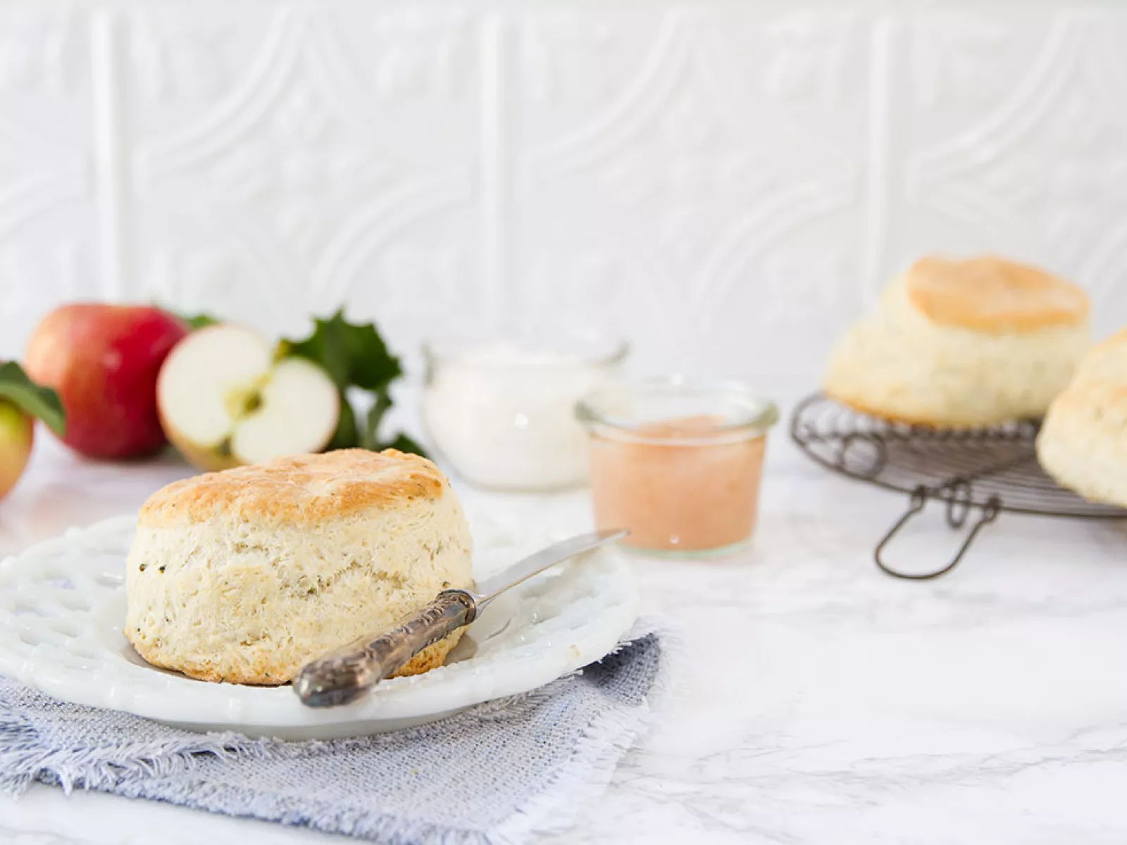 Lactose free apple, honey, and ginger scones
