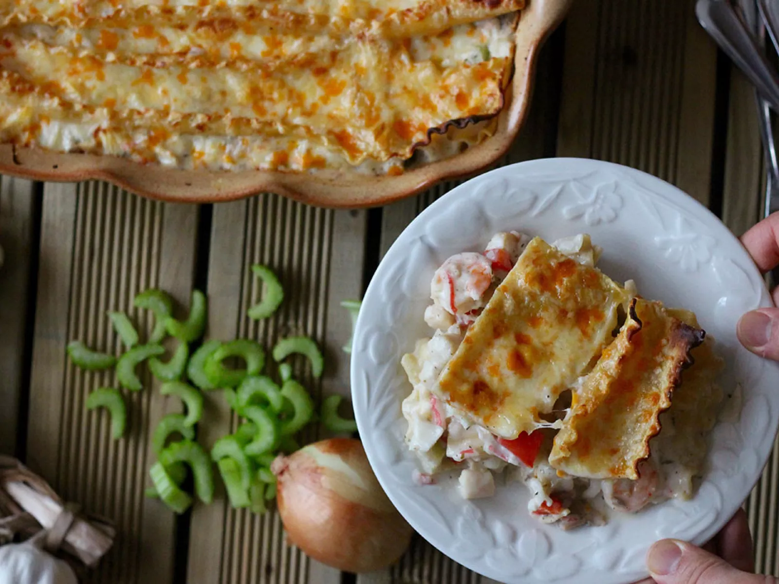 Seafood lasagne