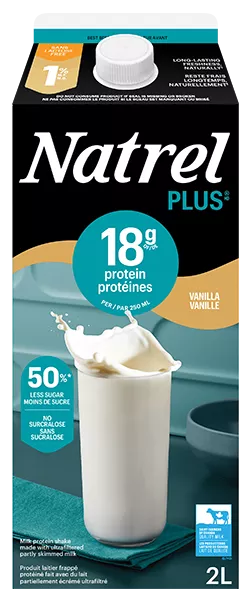 Natrel Plus Vanille produit laitier protéiné sans lactose 2L