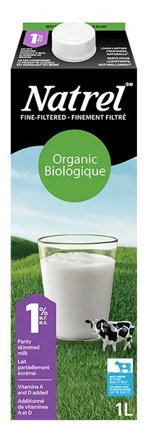 Natrel Lait finement filtré biologique 1 % 1L