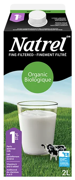 Lait finement filtré biologique 1 % 2L