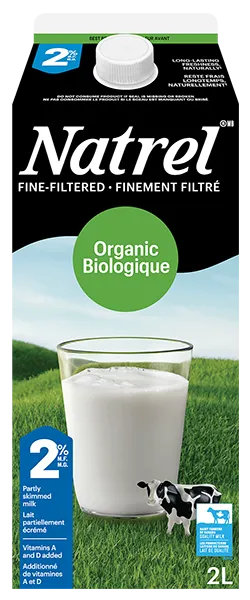 Lait finement filtré biologique 2 % 2L